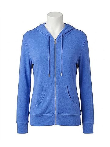 French Kyss Zip Hoodie With Pockets in Peri (view 1)