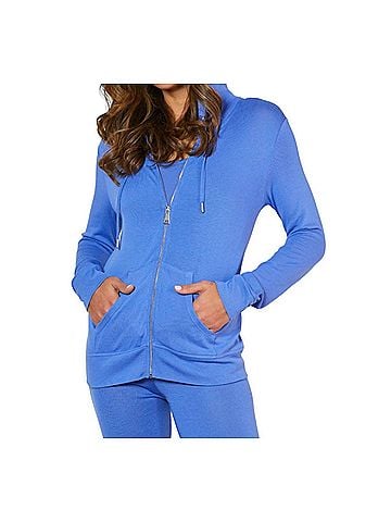 French Kyss Zip Hoodie With Pockets in Peri (view 2)