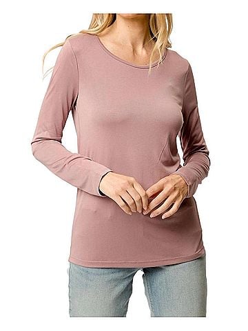 Mystree Cupro Modal Slim Top in Mauve (view 2)