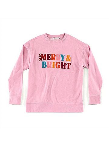 Shiraleah Women's Merry &amp; Bright Sweatshirt in Pink (view 2)