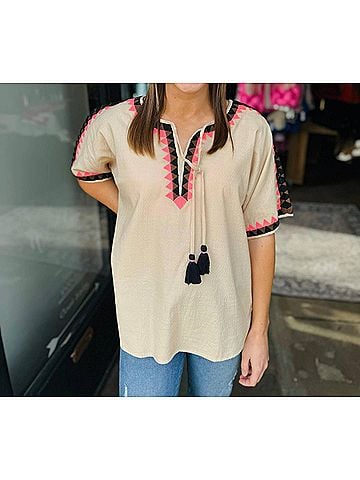Ivy Jane Triangles Top in Ivory (view 2)