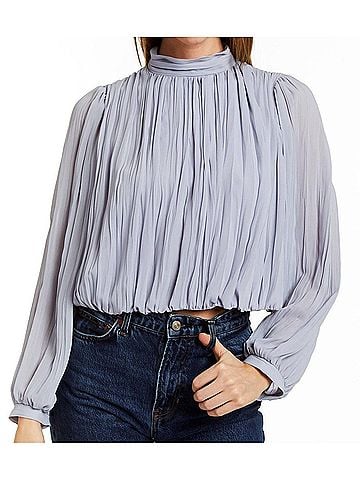 Drew Gabin Gathered Blouse in Dove (view 2)