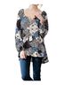 Kori America Blue Patchwork Print Top in Navy Size S - photo 2