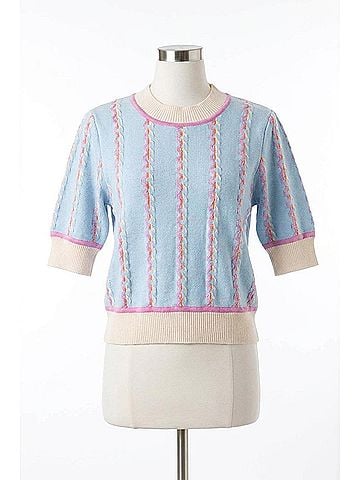 THML Short Sleeve Knit Top in Light Blue (view 1)