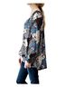 Kori America Blue Patchwork Print Top in Navy Size M - photo 3