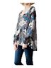 Kori America Blue Patchwork Print Top in Navy Size M - photo 5