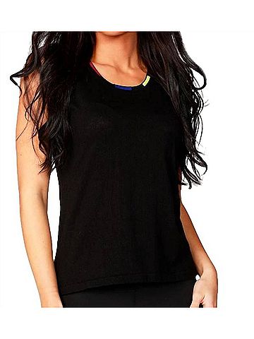 Angel Crew Neck Tank in Black Multi (view 2)