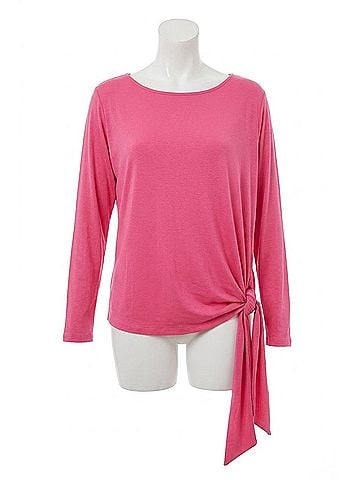 Angel Asymmetrical Tunic Top in Fuchsia (view 1)