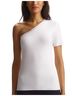 Commando Solid White Essential Cotton One-Shoulder Tee in White Size XS - photo 2