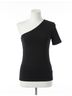 Commando Solid Black Essential Cotton One-Shoulder Tee in Black Size L - photo 1