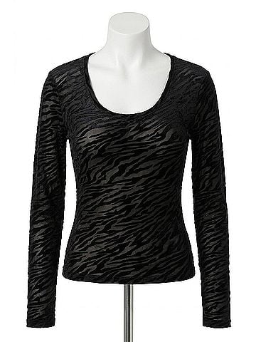 Good American Zebra Burnout Bodysuit in Black (view 1)