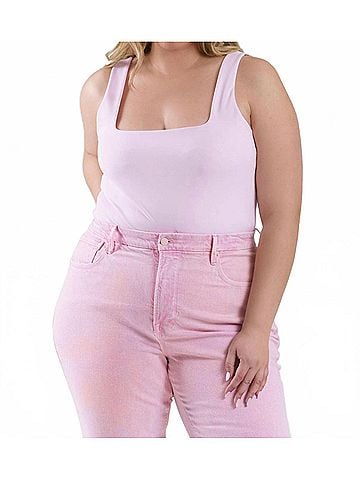 Good American Scuba Modern Tank Bodysuit in Rose Quartz (view 2)