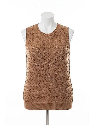 Minnie Rose Cotton Cashmere Pointelle Tank in Camel (view 1)