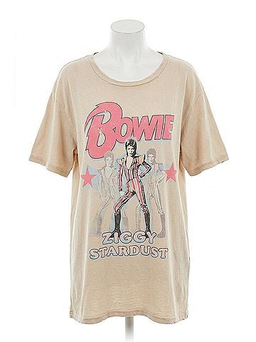 Recycled Karma Bowie Ziggy Stardust Tee in Beige (view 1)