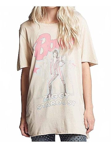 Recycled Karma Bowie Ziggy Stardust Tee in Beige (view 2)