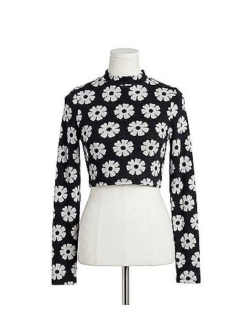 Billabong Daisy Days Knit Long Sleeve Top in Black (view 1)
