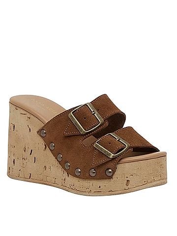 Milano Amalfi Studded Suede Cork Sandal Wedges (view 1)