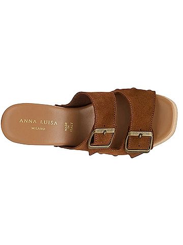 Milano Amalfi Studded Suede Cork Sandal Wedges (view 2)