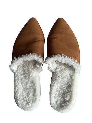 Jenni Kayne Shearling Mule Natural Suede Pointed Toe Flats Mule/Clog (view 2)