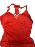 Catalina Floral Red Multi Color Black One Piece Swimsuit Size 12 - photo 1
