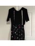 Maje 100% Viscose 94% Cotton 6% Elastane 100% Polyester Floral Black Purple Cocktail Dress Size 6 - photo 8