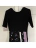 Maje 100% Viscose 94% Cotton 6% Elastane 100% Polyester Floral Black Purple Cocktail Dress Size 6 - photo 6
