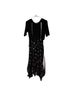 Maje 100% Viscose 94% Cotton 6% Elastane 100% Polyester Floral Black Purple Cocktail Dress Size 6 - photo 2