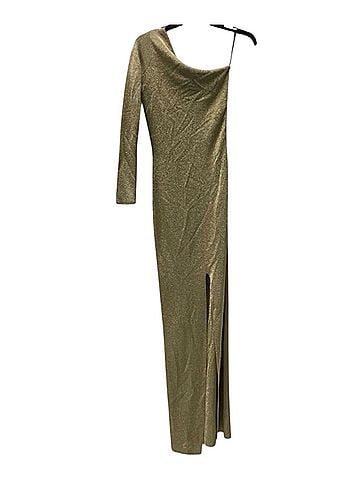 MADE IN ITALY Metallic Asymmetric Maxi Dress Cocktail Dress (view 2)