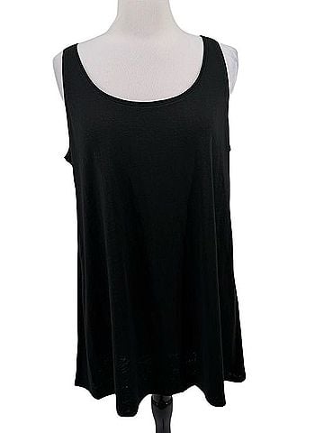 Eileen Fisher Jersey Linen Scoop Neck Tank Top (view 1)