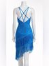 ASOS 100% Nylon 100% Polyester Floral Solid Tweed Blue Cocktail Dress Size 4 - photo 4