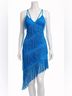 ASOS 100% Nylon 100% Polyester Floral Solid Tweed Blue Cocktail Dress Size 4 - photo 3