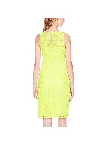 J.Crew Collection Neon Highlighter Yellow Lace Cocktail Dress (view 2)