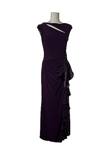 Betsy & Adam Formal Gown Deep Purple Rhinestone Cocktail Dress (view 1)