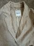 Madewell 100% Linen Checkered-gingham Brown White Blazer Size L - photo 3