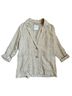 Madewell 100% Linen Checkered-gingham Brown White Blazer Size L - photo 1