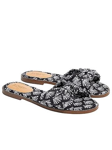 J.Crew Factory Store Printed Knot Slide Sandals Sandals (view 1)