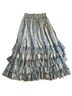 Free People 100% Polyester 100% Rayon Floral Stripes Blue Casual Dress Size XS - photo 4