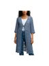 Raj 100% Viscose Solid Blue Cardigan One size - photo 4