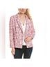 Nanette Lepore 62% Polyester 19% Rayon 19% Acrylic 100% Polyester Tweed Checkered-gingham Color Block Houndstooth Plaid Marled Pink Red Blazer Size 14 - photo 3