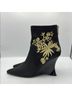 Natori 100% Polyester Print Black Gold Heels Size 6 1/2 - photo 6