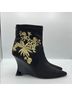 Natori 100% Polyester Print Black Gold Heels Size 6 1/2 - photo 7