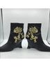 Natori 100% Polyester Print Black Gold Heels Size 6 1/2 - photo 8