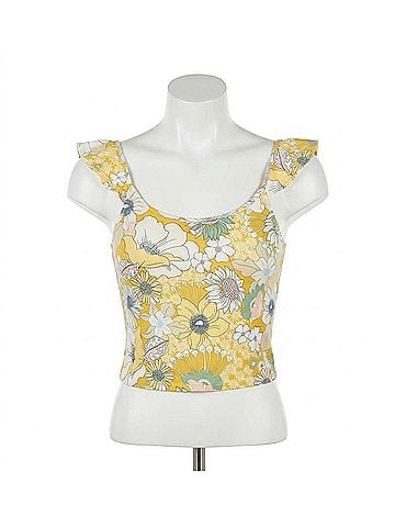 O'Neill Andy Floral Crop Top in Yellow (view 1)