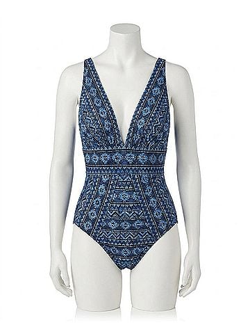 Miraclesuit Paillette Odyssey One Piece Swimsuit in Blue (view 1)