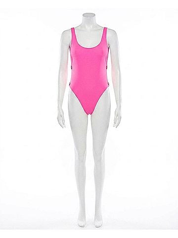La Blanca 2-Button High Leg One Piece Swimsuit in Bubblegum (view 1)
