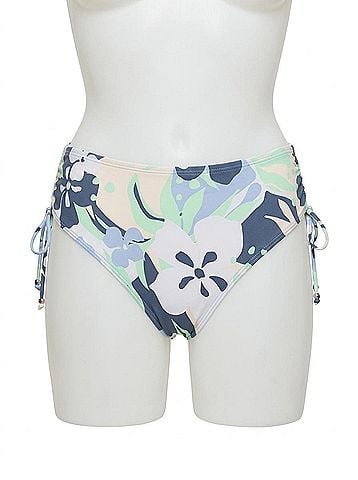 Roxy Printed Beach Classics Mod Lace Up Bikini Bottoms in Vintage Indigo Archive Roxy (view 1)