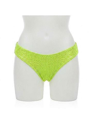 Luli Fama Bella Seamless Full Ruched Back Bottom in Shiny Neon Yellow (view 1)