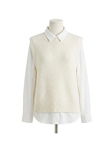 Molly Bracken Sleeveless Sweater in Off White (view 1)