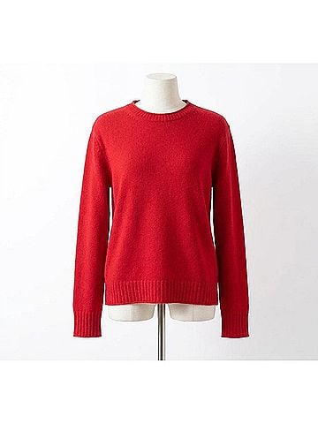 Wishlist Ribbed Band Detail Sweater in Red (view 1)