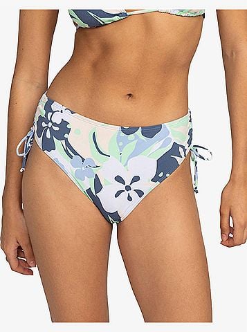 Roxy Printed Beach Classics Mod Lace Up Bikini Bottoms in Vintage Indigo Archive Roxy (view 2)